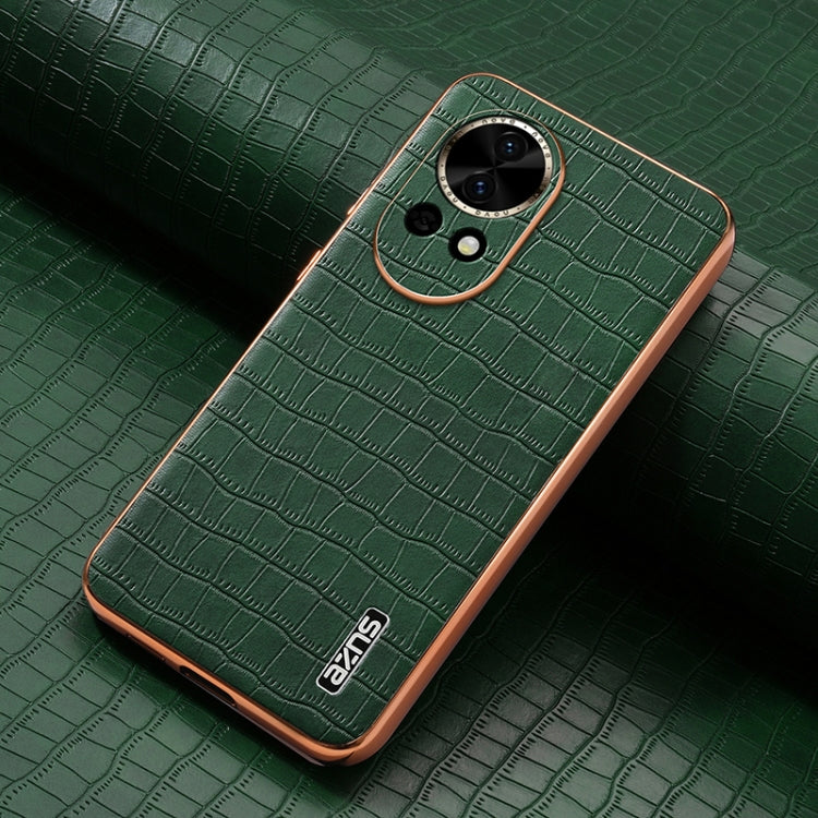 For Huawei nova 13 / nova 12 AZNS Electroplated Frame Crocodile Texture Full Coverage Phone Case