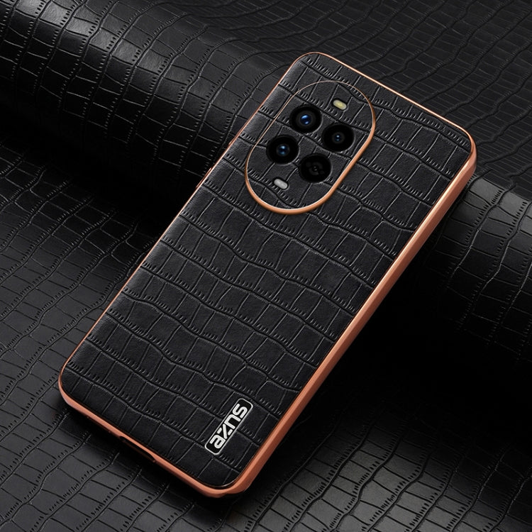 For Huawei nova 13 Pro AZNS Electroplated Frame Crocodile Texture Full Coverage Phone Case