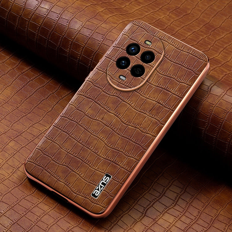 For Huawei nova 13 Pro AZNS Electroplated Frame Crocodile Texture Full Coverage Phone Case