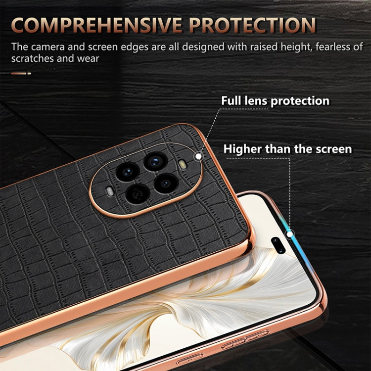 For Huawei nova 13 Pro AZNS Electroplated Frame Crocodile Texture Full Coverage Phone Case