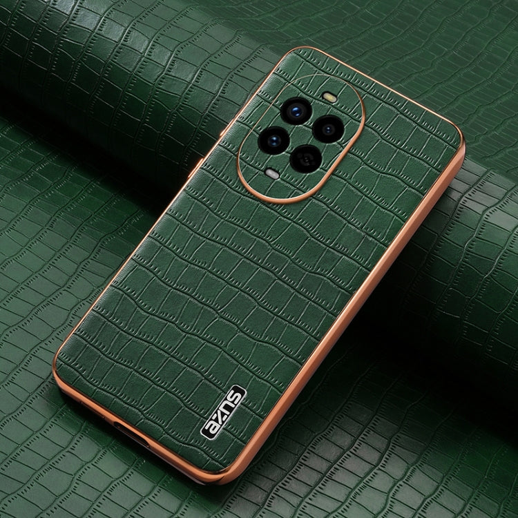 For Huawei nova 13 Pro AZNS Electroplated Frame Crocodile Texture Full Coverage Phone Case