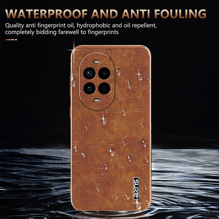 For Huawei nova 13 Pro AZNS Electroplated Frame Crocodile Texture Full Coverage Phone Case