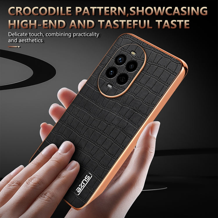 For Huawei nova 13 Pro AZNS Electroplated Frame Crocodile Texture Full Coverage Phone Case
