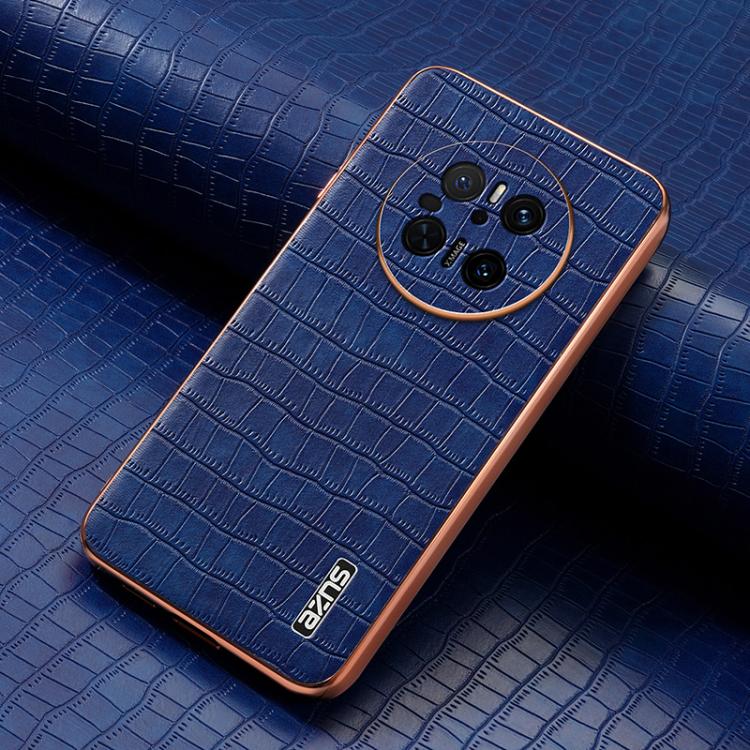 For Huawei Mate 70 AZNS Electroplated Frame Crocodile Texture Full Coverage Phone Case