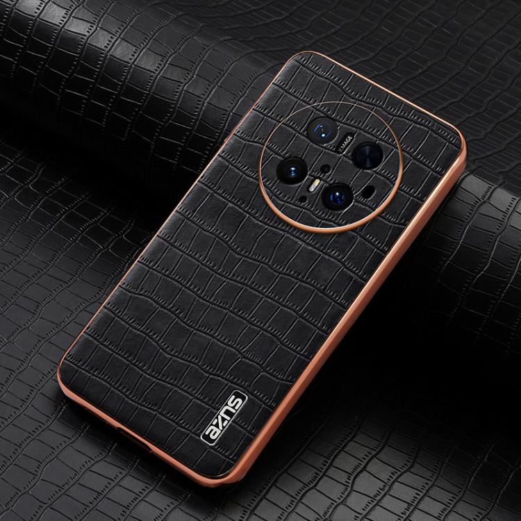 For Huawei Mate 70 Pro / 70 Pro+ AZNS Electroplated Frame Crocodile Texture Full Coverage Phone Case
