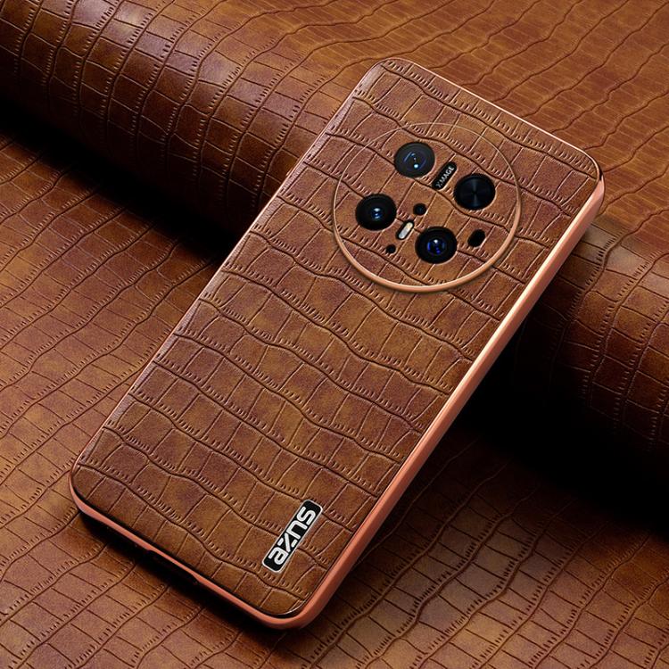 For Huawei Mate 70 Pro / 70 Pro+ AZNS Electroplated Frame Crocodile Texture Full Coverage Phone Case