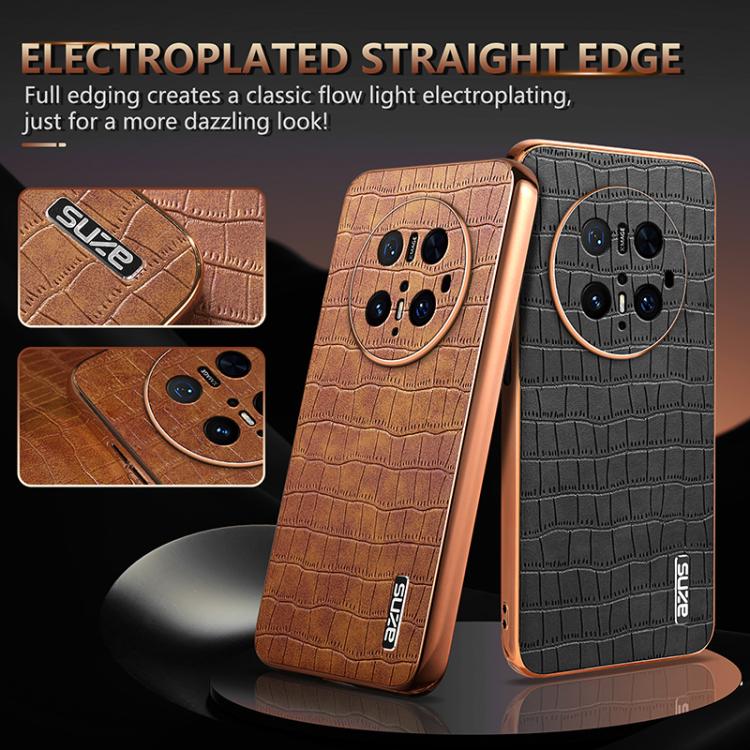 For Huawei Mate 70 Pro / 70 Pro+ AZNS Electroplated Frame Crocodile Texture Full Coverage Phone Case