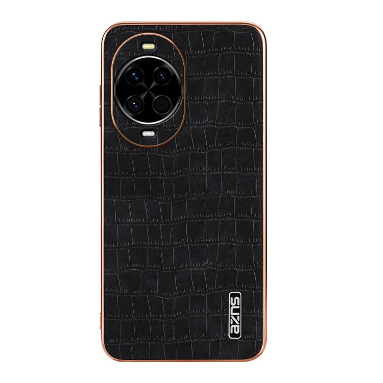 For Huawei nova 14 AZNS Electroplated Frame Crocodile Texture Full Coverage Phone Case