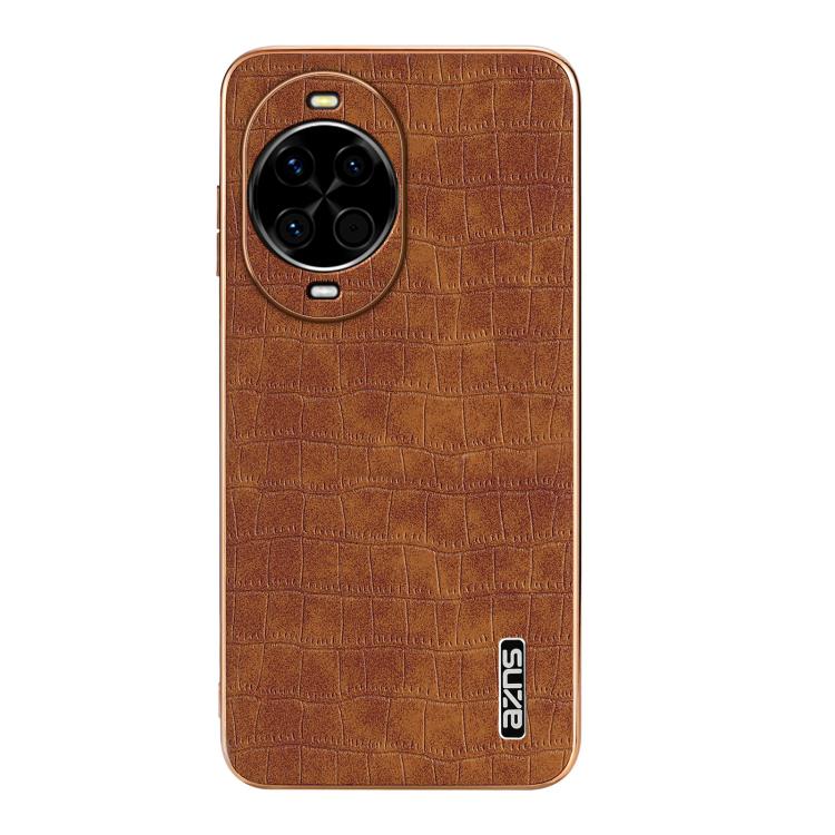 For Huawei nova 14 AZNS Electroplated Frame Crocodile Texture Full Coverage Phone Case