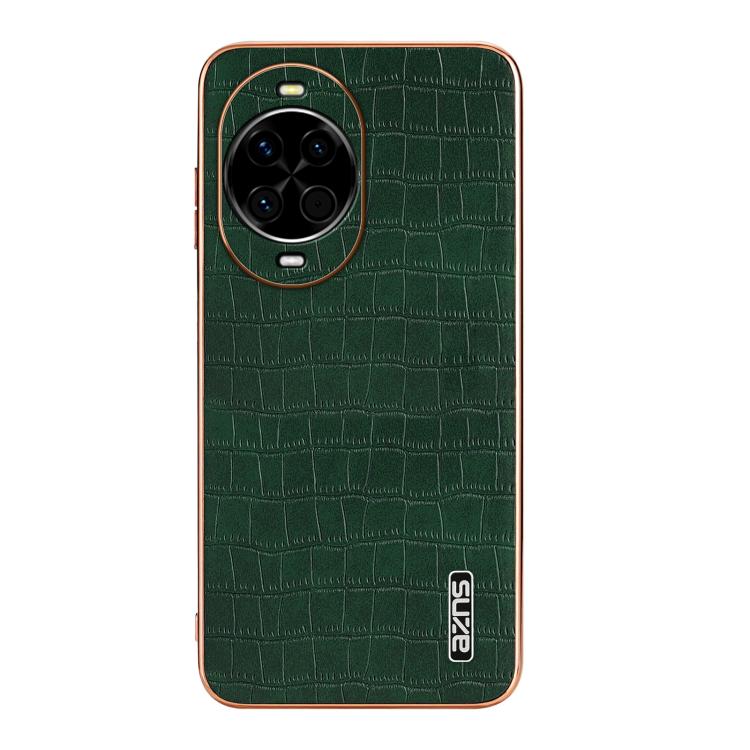 For Huawei nova 14 AZNS Electroplated Frame Crocodile Texture Full Coverage Phone Case