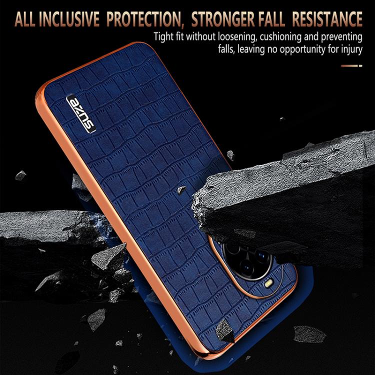 For Huawei nova 14 AZNS Electroplated Frame Crocodile Texture Full Coverage Phone Case