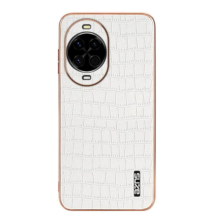 For Huawei nova 14 AZNS Electroplated Frame Crocodile Texture Full Coverage Phone Case