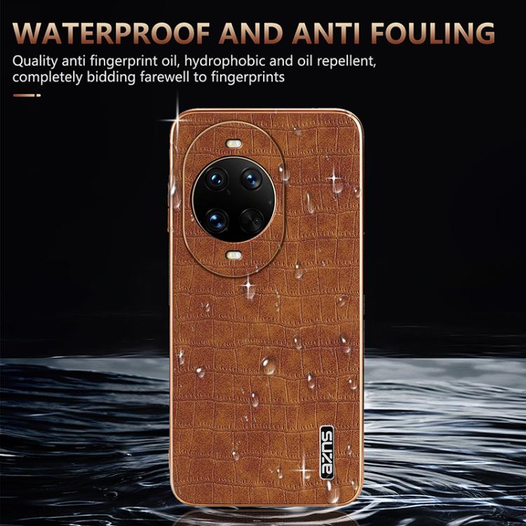 For Huawei nova 14 Pro AZNS Electroplated Frame Crocodile Texture Full Coverage Phone Case