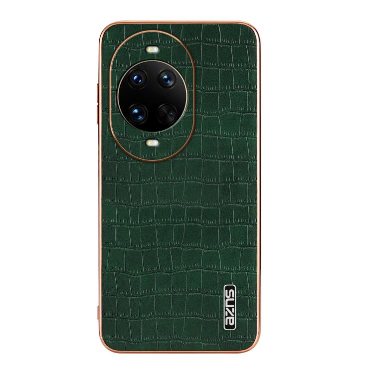 For Huawei nova 14 Ultra AZNS Electroplated Frame Crocodile Texture Full Coverage Phone Case