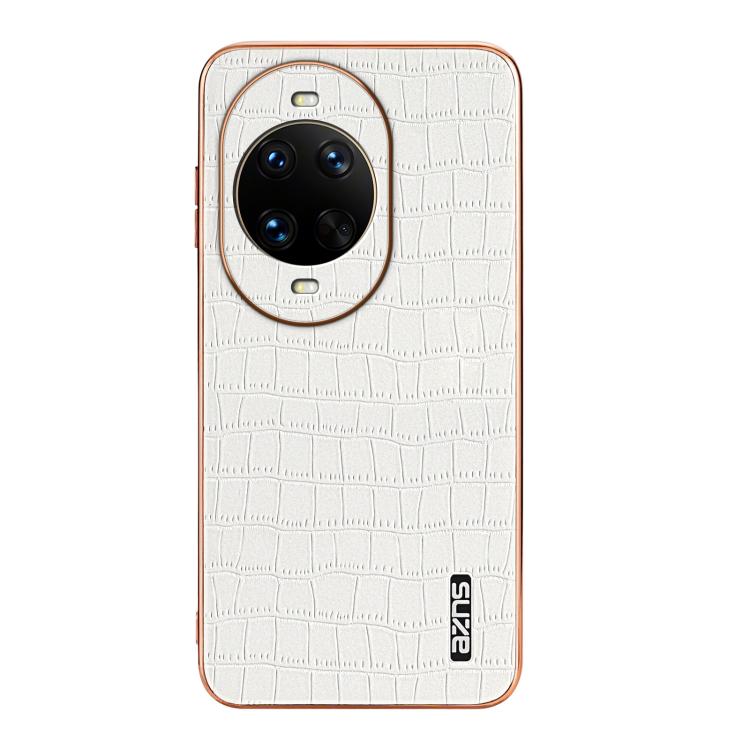 For Huawei nova 14 Ultra AZNS Electroplated Frame Crocodile Texture Full Coverage Phone Case