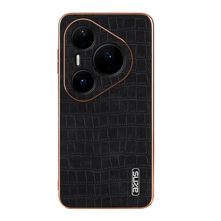 For Huawei Pura 80 Pro+ 5G AZNS Electroplated Frame Crocodile Texture Full Coverage Phone Case