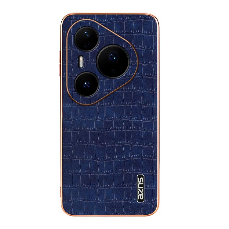 For Huawei Pura 80 Pro+ 5G AZNS Electroplated Frame Crocodile Texture Full Coverage Phone Case