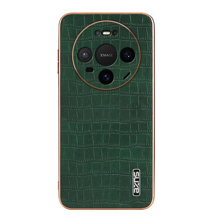 For Huawei Mate 80 / Mate 80 Pro AZNS Electroplated Frame Crocodile Texture Full Coverage Phone Case