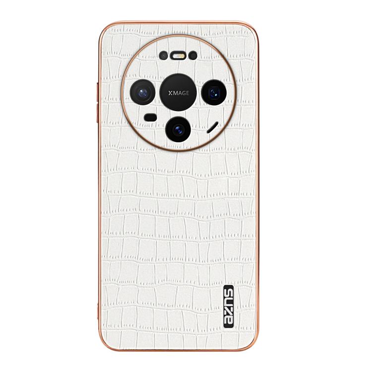 For Huawei Mate 80 / Mate 80 Pro AZNS Electroplated Frame Crocodile Texture Full Coverage Phone Case