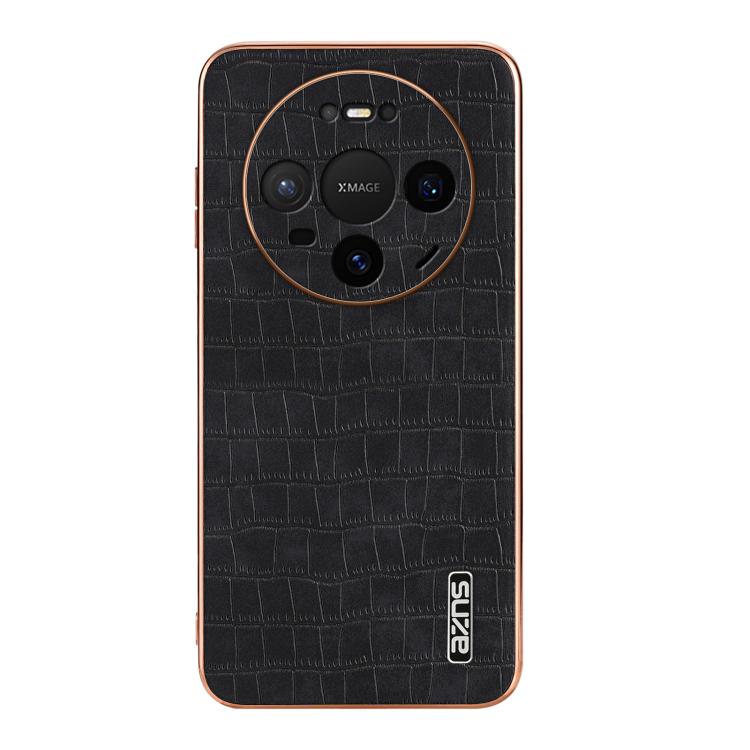 For Huawei Mate 80 Pro Max AZNS Electroplated Frame Crocodile Texture Full Coverage Phone Case