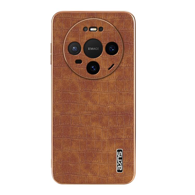 For Huawei Mate 80 Pro Max AZNS Electroplated Frame Crocodile Texture Full Coverage Phone Case