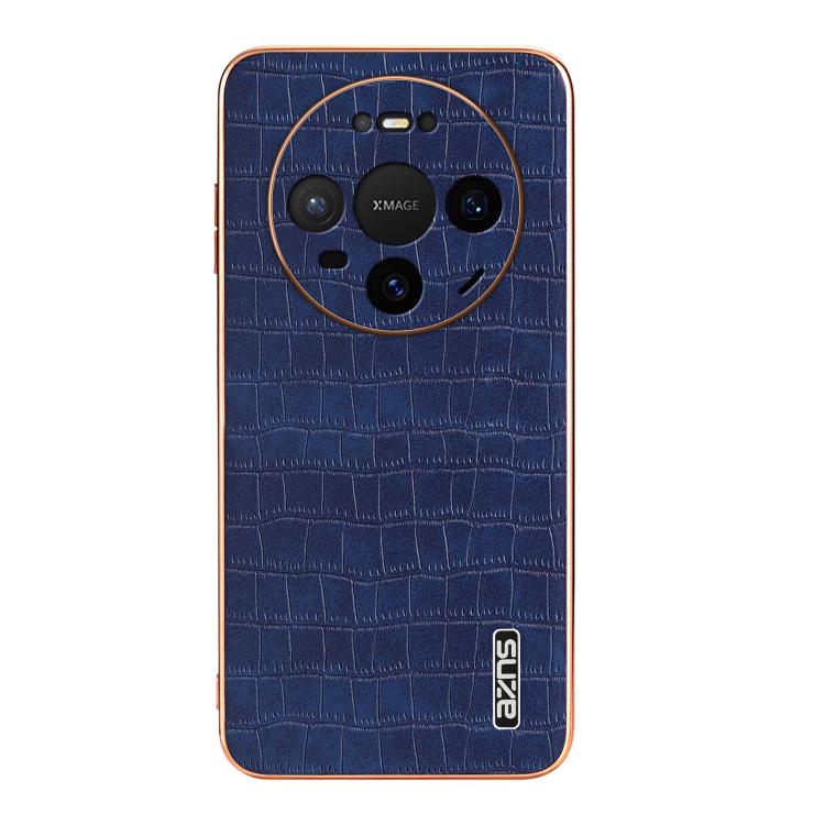 For Huawei Mate 80 Pro Max AZNS Electroplated Frame Crocodile Texture Full Coverage Phone Case