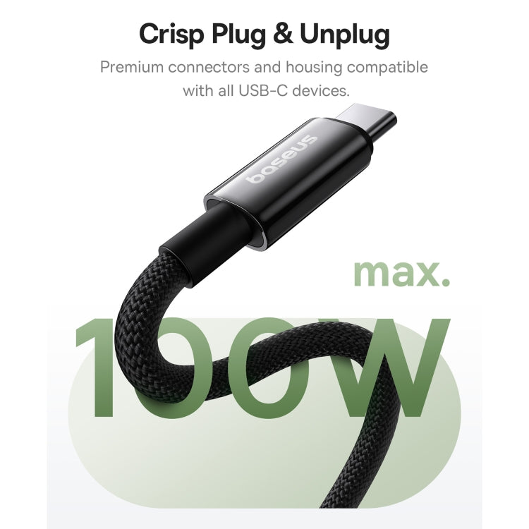 Baseus Tungsten Gold 1m 100W USB-C / Type-C to Type-C Magnetic Charging Cable - Black