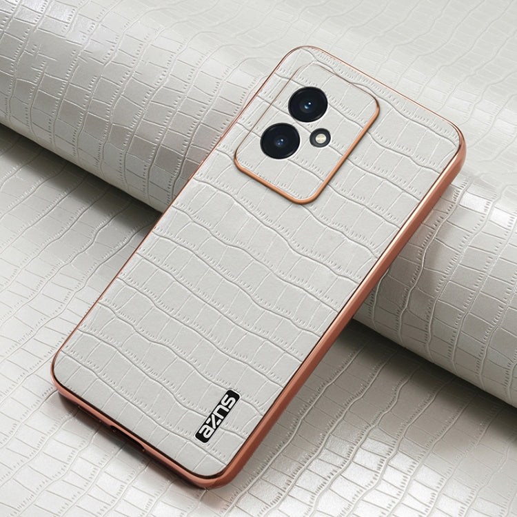 For Honor 100 AZNS Electroplated Frame Crocodile Texture Full Coverage Phone Case