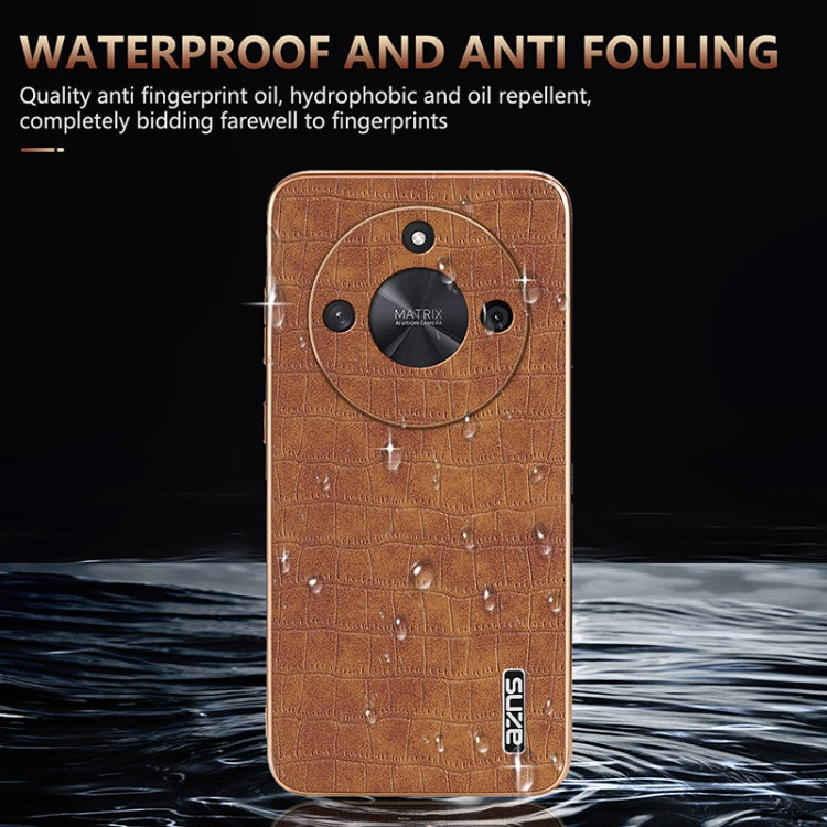 For Honor X50 / X50 Pro / X50 GT AZNS Electroplated Frame Crocodile Texture Full Coverage Phone Case
