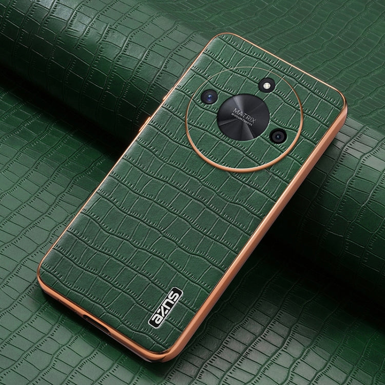 For Honor X50 / X50 Pro / X50 GT AZNS Electroplated Frame Crocodile Texture Full Coverage Phone Case
