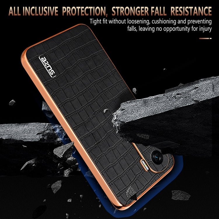For Honor X50i / 90 Lite AZNS Electroplated Frame Crocodile Texture Full Coverage Phone Case
