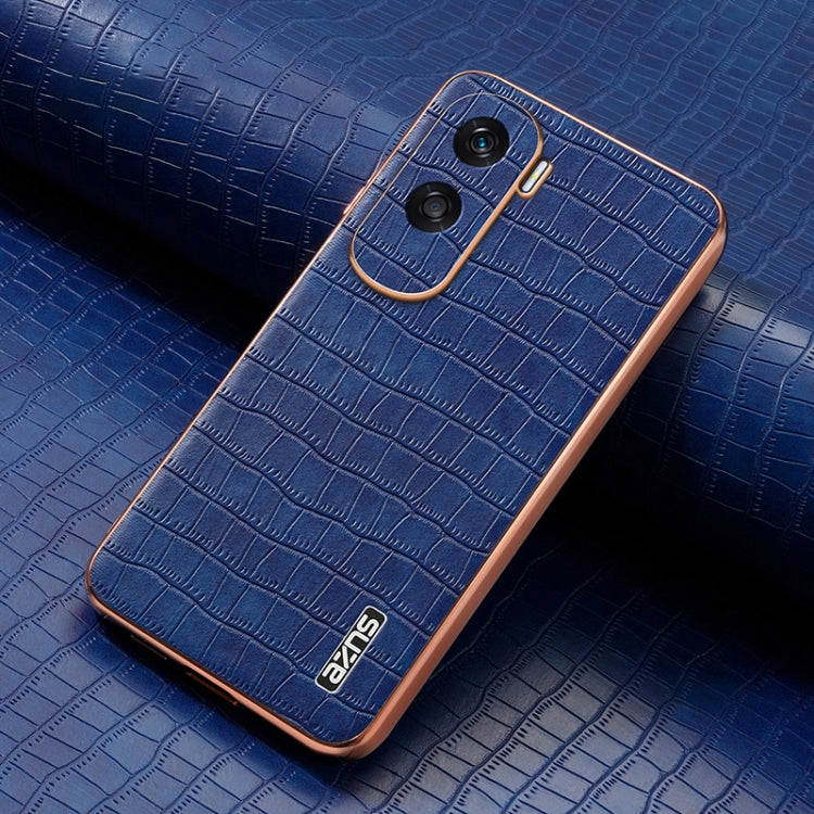 For Honor X50i / 90 Lite AZNS Electroplated Frame Crocodile Texture Full Coverage Phone Case