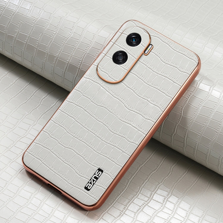 For Honor X50i / 90 Lite AZNS Electroplated Frame Crocodile Texture Full Coverage Phone Case