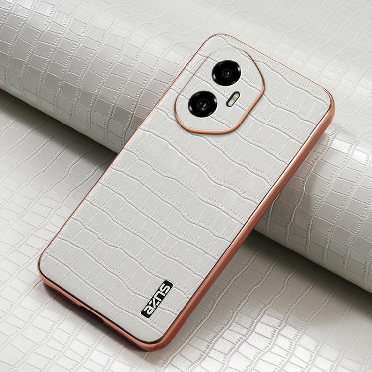 For Honor 300 AZNS Electroplated Frame Crocodile Texture Full Coverage Phone Case