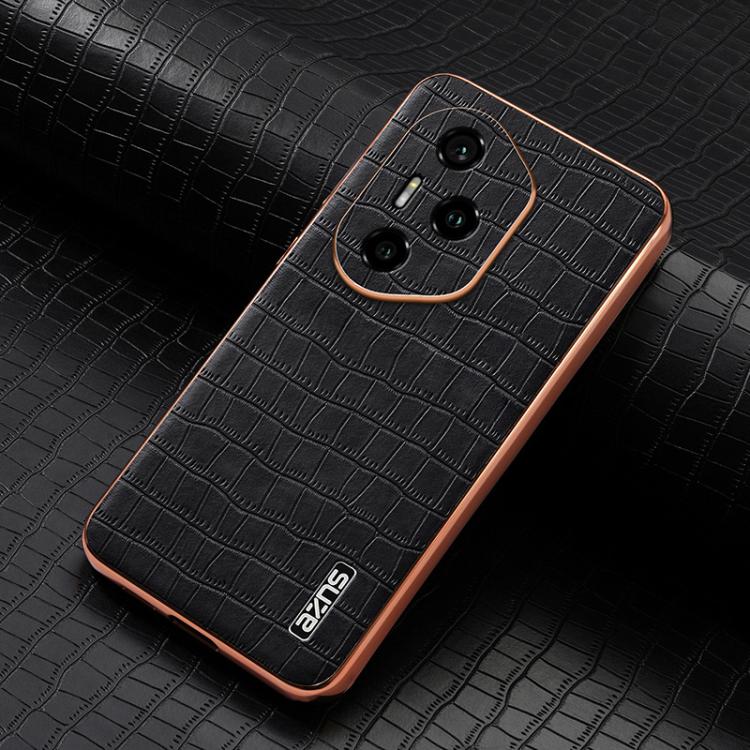 For Honor 300 Pro AZNS Electroplated Frame Crocodile Texture Full Coverage Phone Case