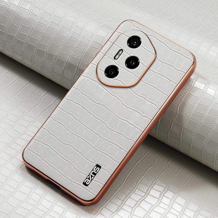 For Honor 300 Pro AZNS Electroplated Frame Crocodile Texture Full Coverage Phone Case