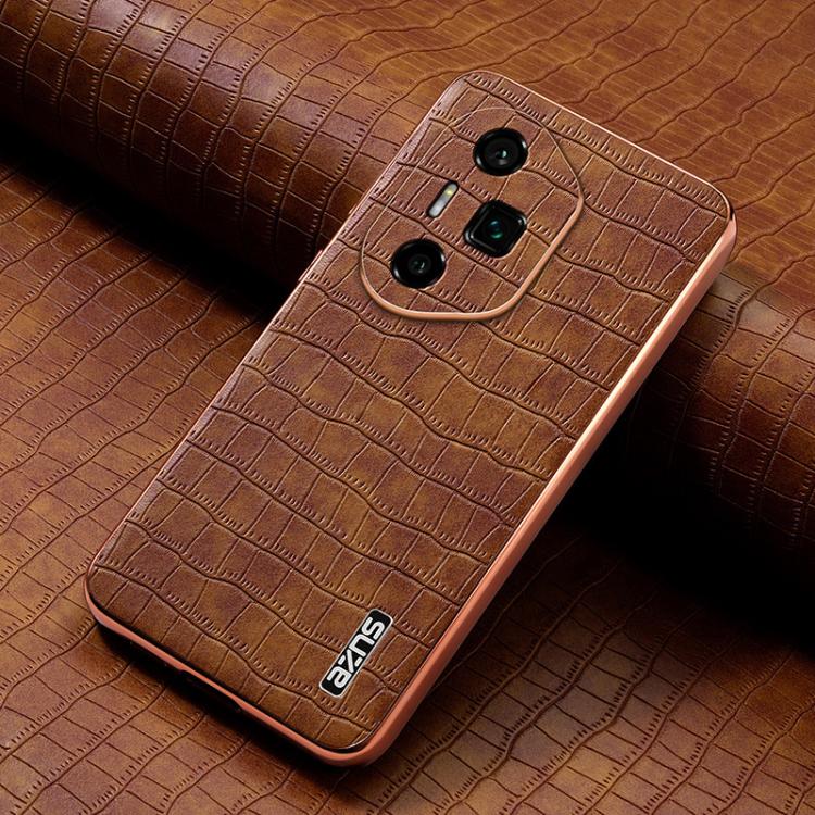 For Honor 300 Ultra AZNS Electroplated Frame Crocodile Texture Full Coverage Phone Case