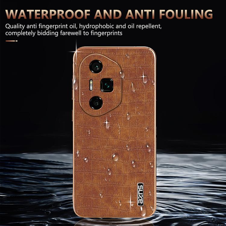 For Honor 300 Ultra AZNS Electroplated Frame Crocodile Texture Full Coverage Phone Case