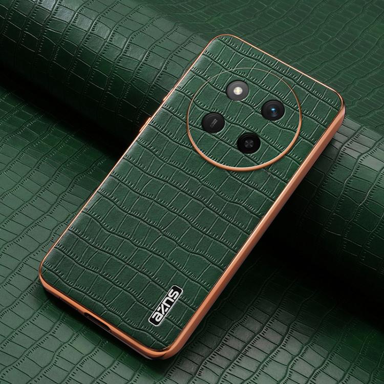 For Honor X60 Pro AZNS Electroplated Frame Crocodile Texture Full Coverage Phone Case