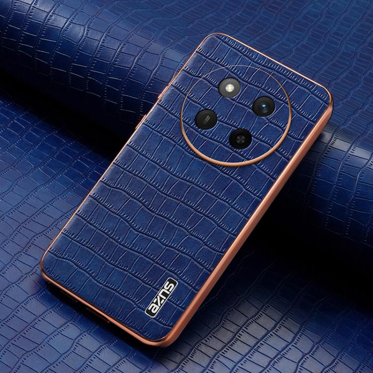 For Honor X60 Pro AZNS Electroplated Frame Crocodile Texture Full Coverage Phone Case