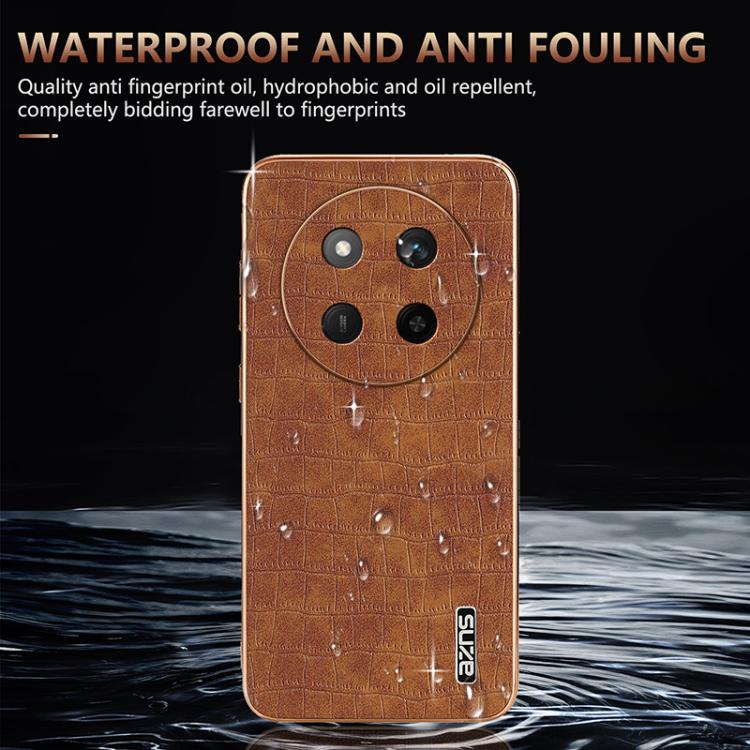 For Honor X60 Pro AZNS Electroplated Frame Crocodile Texture Full Coverage Phone Case
