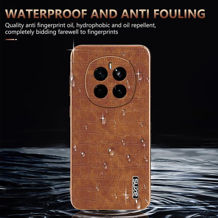 For Honor Magic7 AZNS Electroplated Frame Crocodile Texture Full Coverage Phone Case