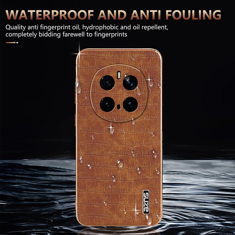 For Honor Magic7 Pro AZNS Electroplated Frame Crocodile Texture Full Coverage Phone Case