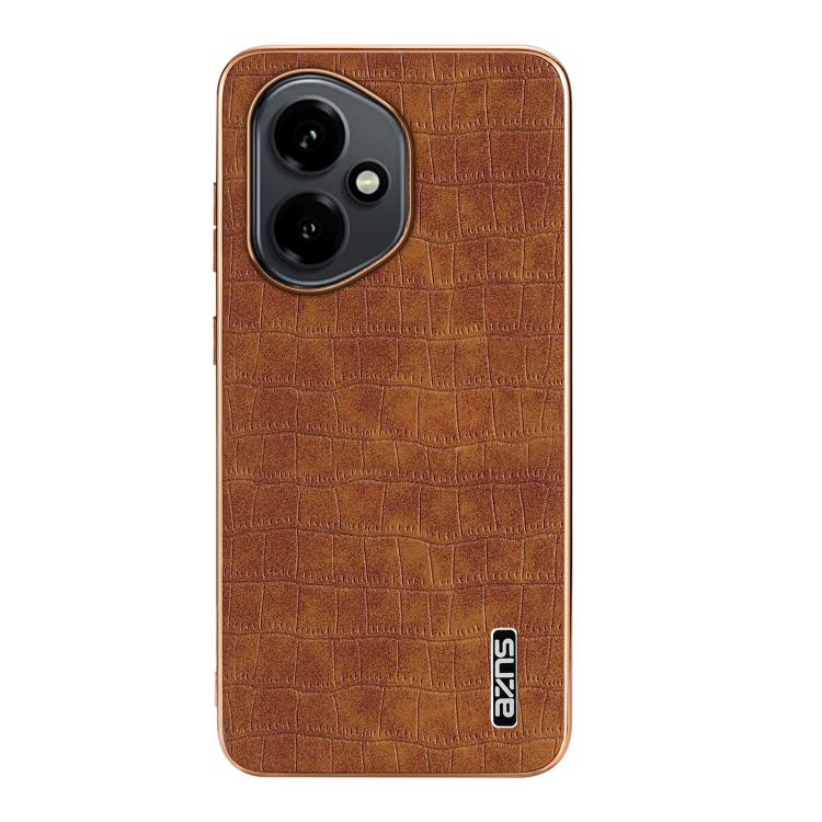 For Honor 400 Global 156.5mm AZNS Electroplated Frame Crocodile Texture Full Coverage Phone Case