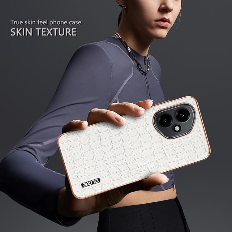 For Honor 400 Global 156.5mm AZNS Electroplated Frame Crocodile Texture Full Coverage Phone Case