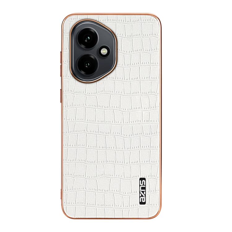 For Honor 400 Global 156.5mm AZNS Electroplated Frame Crocodile Texture Full Coverage Phone Case