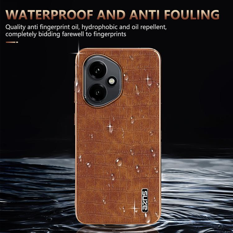 For Honor 400 Global 156.5mm AZNS Electroplated Frame Crocodile Texture Full Coverage Phone Case