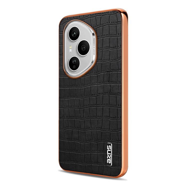 For Honor 400 Pro Global 160.8mm AZNS Electroplated Frame Crocodile Texture Full Coverage Phone Case