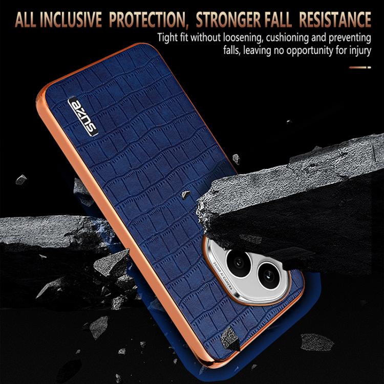 For Honor 400 Pro Global 160.8mm AZNS Electroplated Frame Crocodile Texture Full Coverage Phone Case