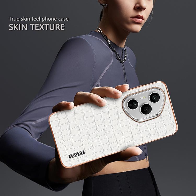 For Honor 400 Pro Global 160.8mm AZNS Electroplated Frame Crocodile Texture Full Coverage Phone Case